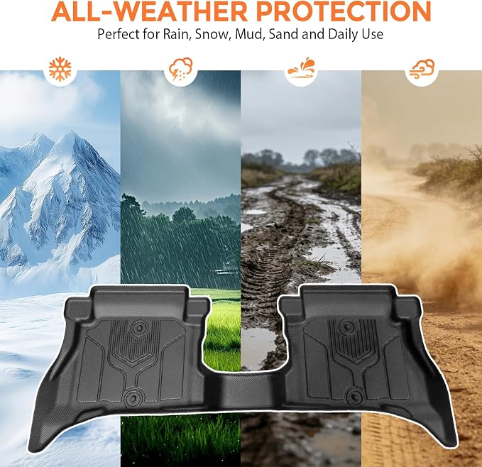 Floor Mats for Jeep Wrangler 4XE 4 Door 2021-2026 (Not for JL,JK or 2 Door) | Custom Fit Heavy Duty TPE All Weather Protection, Waterproof Non-Slip Black Car Liners (Two-Row Floor Mats)