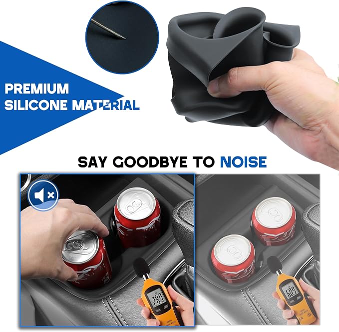 Cup Holder for Honda HRV/ZRV Accessories 2023 2024 2025 2026 Center Console Cup Holder Insert Silicone Cupholder Coaster Protector for HRV/ZRV Interior Black