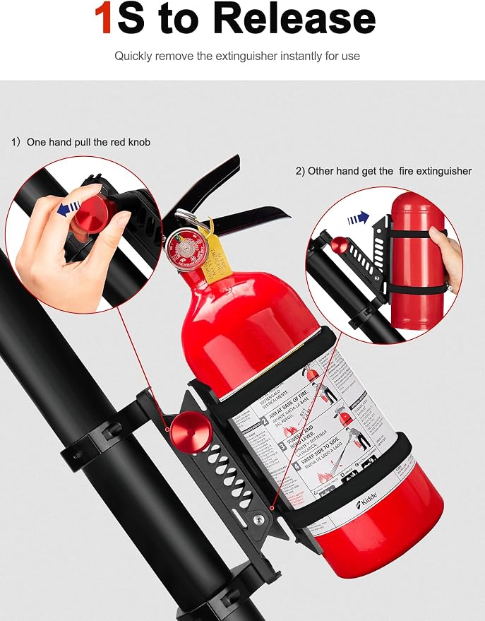ZIDIYORUO 2PCS Quick Release UTV Fire Extinguisher Mount Kits | Adjustable SXS Fire Extinguisher Holder with Aluminum Bracket for Vehicle with 1.75"-2" Roll Bar Cage, UTV SXS Accessories