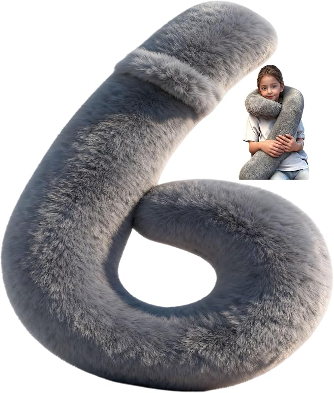Car Travel Pillow, car Pillow for Kids and Adults, Ergonomic Travel Pillow Providing Neck and Body Support, a Sleep aid, Children's Travel Pillow - Gray