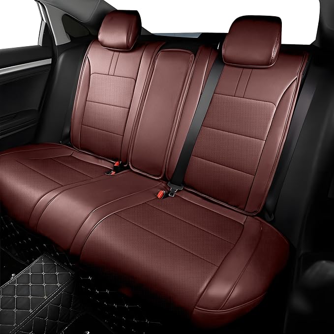 AOMSAZTO Seat Covers for Honda Civic Hatchback 2022-2024 Full Set Burgundy | Custom Fit Sport LX & Hatchback Hybrid Sport Seat Covers, Water Resistant Faux Leather, Pet friendly, Anti-scratch