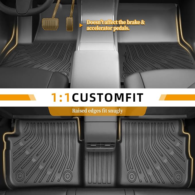 Floor Mats for Toyota Corolla 2009-2013,2012 Corolla Floor Mats | for Corolla Standard,LE,S XLE,XRS,L,LE/S Special Edition Floor Mats, TPE Non-Slip Waterproof 2 Row Floor Liners