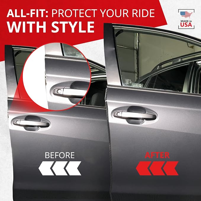 All-Fit Automotive Car Door Edge Protector – Universal DIY Edge Trim to Prevent Scratches & Dings – Flexible Adhesive Molding Trim for Cars, Trucks & SUVs (10 Ft - Carbon Fiber) V2