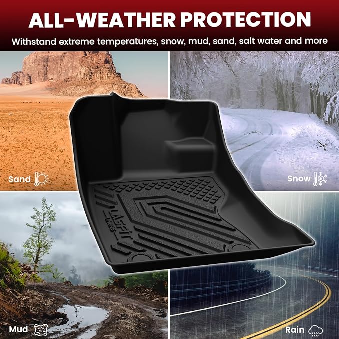 LASFIT Floor Mats for Subaru Outback 2026, All Weather TPE Custom Fit Floor Liners Easy Clean Durable No-Curling 1st & 2nd Row Mats for Outback 2026 Car Accessories, Black