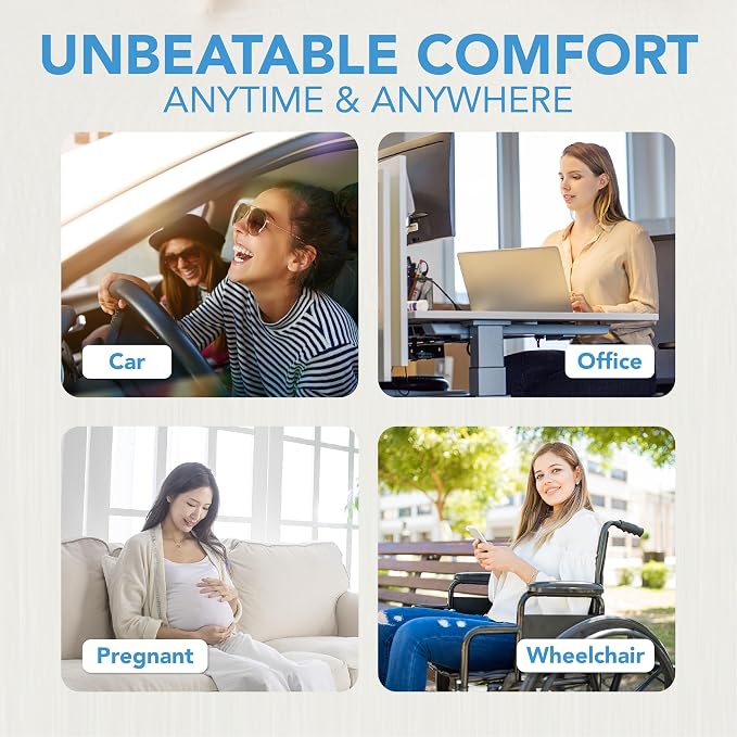 Lofty Aim Car Seat Cushion, Car Seat Pillow, Automotive Cushion | Memory Foam Car Seat Cushion for Long Driving, Butt Pillow for Pain Relief, Driver Seat Cushion for Car, Truck, Office, Gray