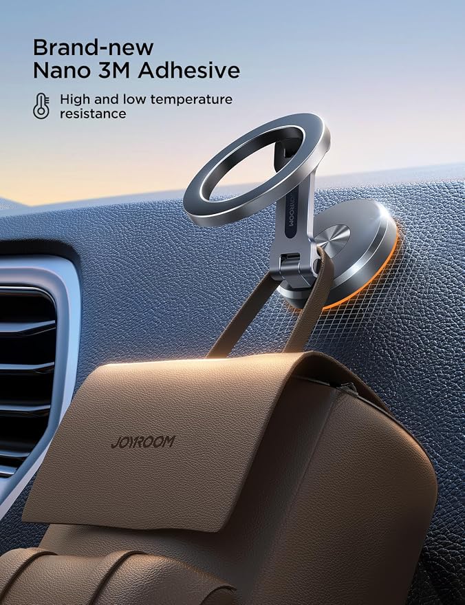 All-Metal MagSafe Car Mount, 360° Rotation Magnetic Car Holder, Space Gray | Strong Magnets Car Phone Holder for Car Dash, Car Accessories for Women Men, Car Mount for iPhone 17 Pro Max Air 16 15 14 13