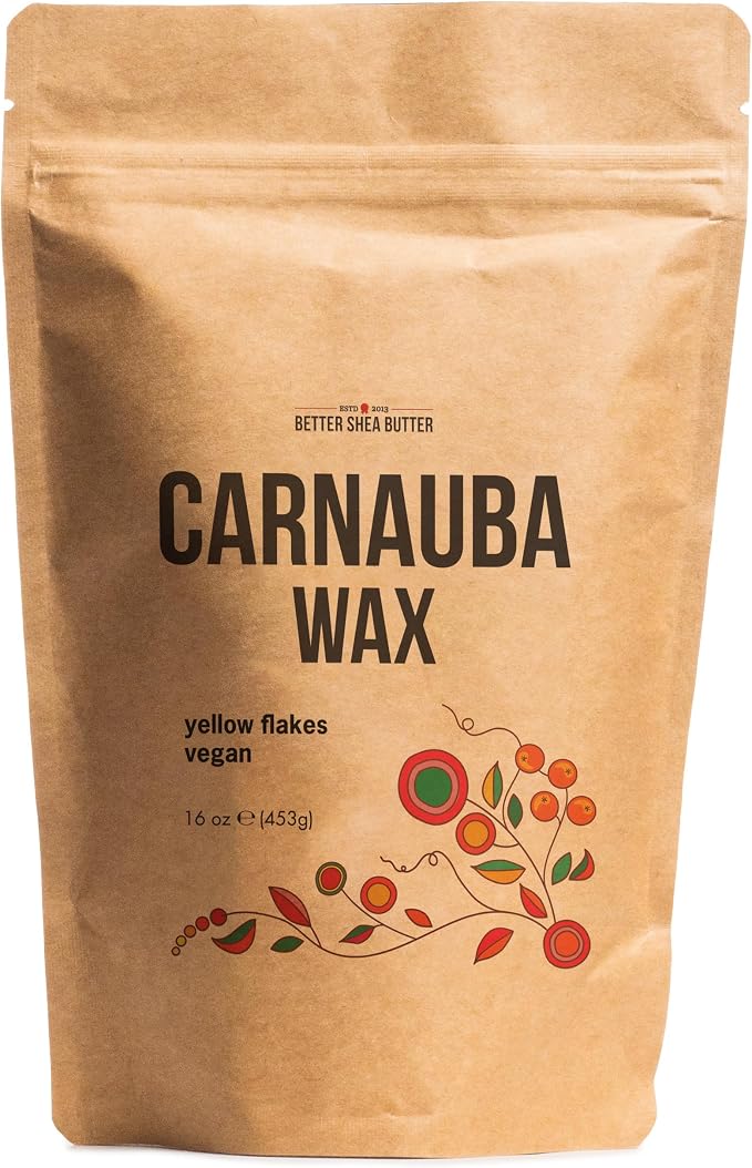 Pure Carnauba Wax for Wood, Furniture, Car Polish and Leather Finishing | Use in Homemade Balms and Skin Care | Food Grade, Vegan Hard Wax | 1 LB (16 oz) by Better Shea Butter