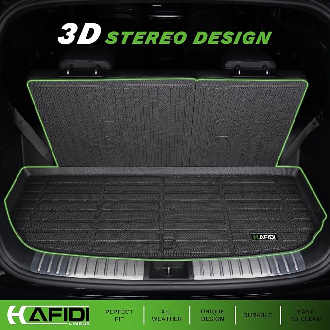 Floor Mats & Cargo Liner for 2020-2025 2026 Ford Explorer 6-Seat | With Backrest Mat, Custom Fit, All Weather, Non-Slip, Automotive Floor Liners, Raised Edge, Full Set Accessories, TPE, Black