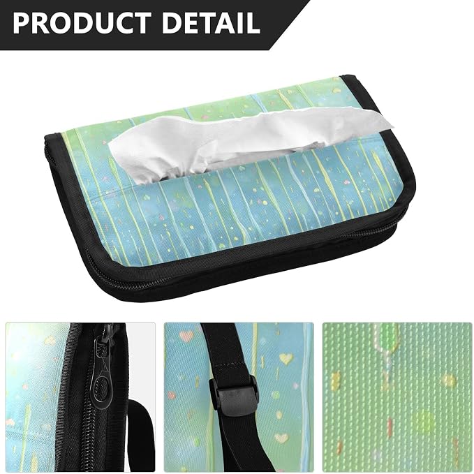 Blue Frosting Dripping Car Tissue Holder Durable Napkin Holder Hanging Tissue Holders Case Car Tissues Bag for Sun Visor Seat Back Universal Auto