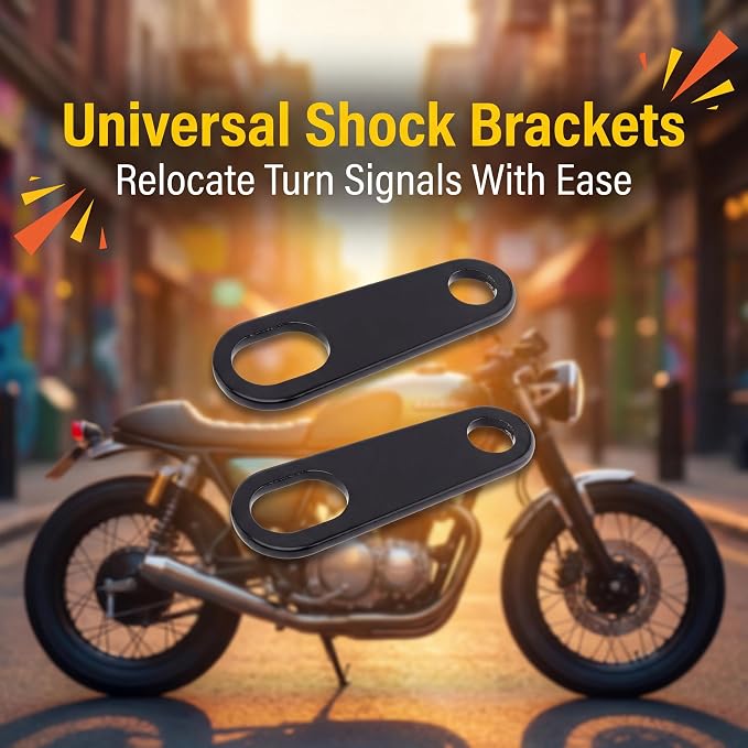 Motorcycle Turn Signal Relocate Brackets Black 2 Pack for Harley | Sturdy Shock Resistant Metal, Easy Relocate Mount, Fit Harley Bobber Cafe Racer Old School Motorbike