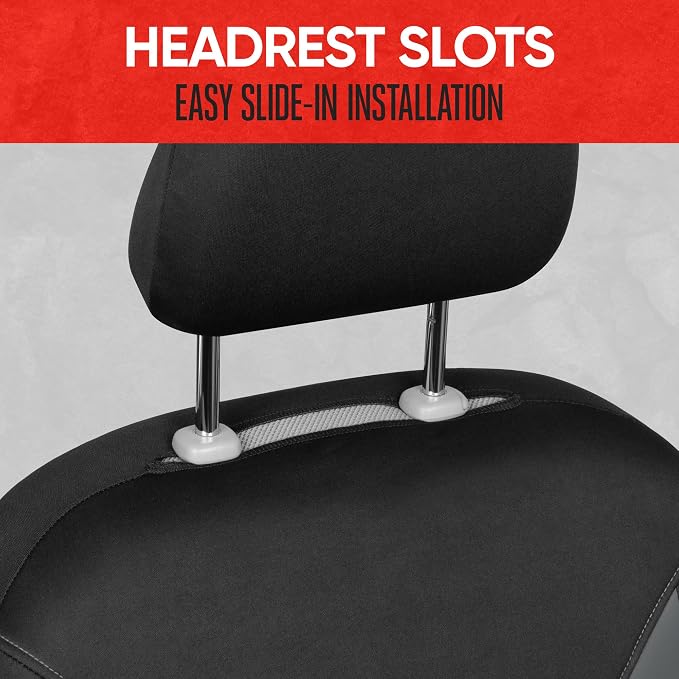 Motor Trend SpillGuard 2 Gray Seat Covers for Cars & Seat Covers for Trucks - Neoprene Lining Waterproof Car Seat Covers Front Seats Only - SUV Seat Covers Protector - Forros para Asientos de Carro