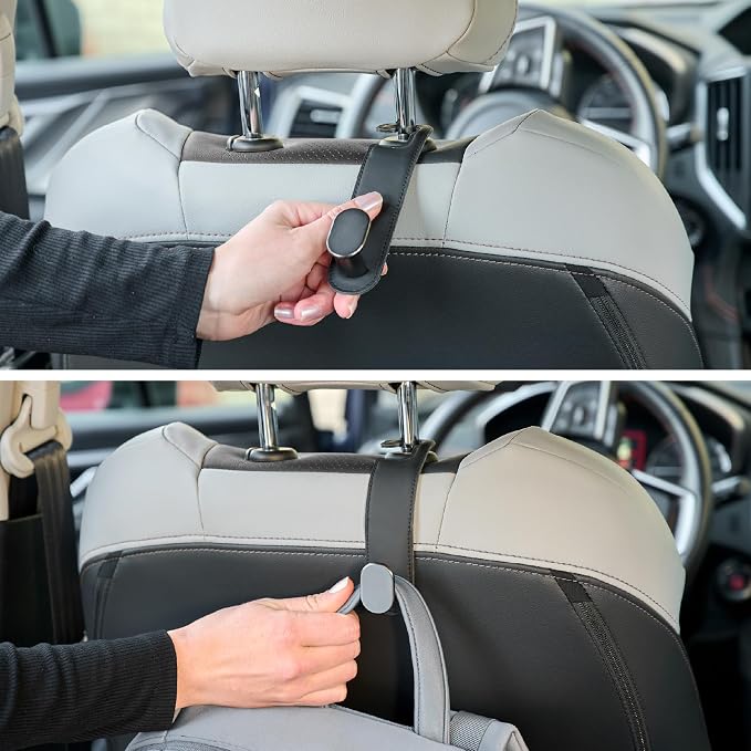 Wrap-It Storage Headrest Hook (2-Pack) - Car Accessories | For Hanging Bags And Purses, Simple Seat Back Hangers, Car Essentials, Road Trip Essentials For Adults