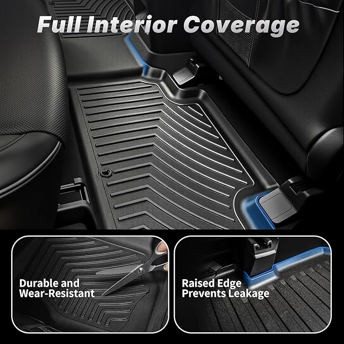 OEDRO Upgraded Floor Mats Fit for Dodge Ram 1500 Quad Cab 2002-2008, Dodge Ram 2500/3500 Quad Cab 2003-2009, All Weather TPE Floor Liners, Car Mats Tailored Fit Truck Accessories, 1st and 2nd Row