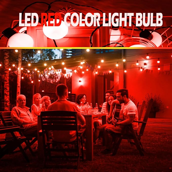 LED Red Light Bulbs, 15W Equivalent 1W E26 LED Lights, Small G14 Globe Vanity Colored Bulbs for Night Lights Bulb Outdoor Indoor Halloween Christmas Decor Lighting, 6 Pack