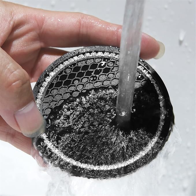 ACODABLEM 2 Pack Bling Car Cup Holder Insert Coasters, 2.75 Inch Soft Crystal Rhinestone Rubber Pad Set Round Auto Drink Coaster Car Interior Accessories (Black)