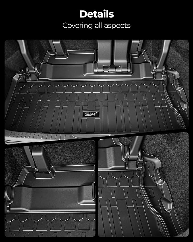 3W Floor Mats&Cargo Liner for Toyota Sienna 2021-2026 7 Seat (Not Fit 25 26 Platinum) TPE Custom Fit Floor Liner for Sienna XLE/XSE/Limited Full Set and Trunk Mat(w/o Spare tire)