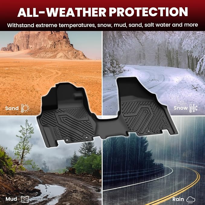 LASFIT Floor Mats & Trunk Mat for Honda Odyssey 2011-2017 (Fit 7& 8 Seaters), All Weather TPE Custom Fit Car Floor Liners, 1st & 2nd & 3rd Row & Cargo Mat, Black (EX-L/EX/Touring/Touring Elite/SE/LX)