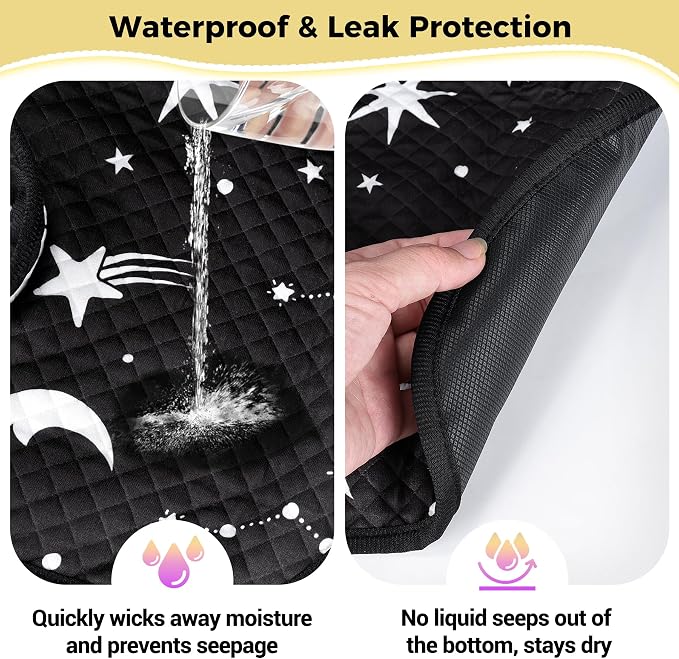 Piddle Pad Car Seat Liner, Waterproof Soft Car Seat Protector for Potty Training, (Starry Sky)