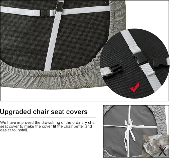Genina Waterproof Seat Covers for Dining Room Chairs Covers Dining Chair Cover Kitchen Chair Covers (Grey, 6 Pcs)