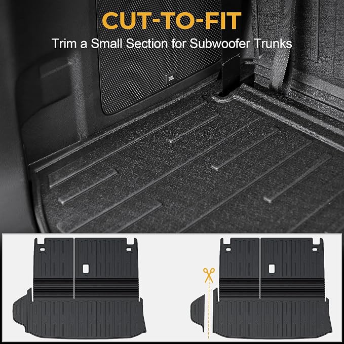 Floor Mats for Toyota Highlander 2020-2026, All Weather Floor Mats Trunk Cargo Liner with Backrest Protectors Accessories, Full Coverage Set (Fit 7 Seats)