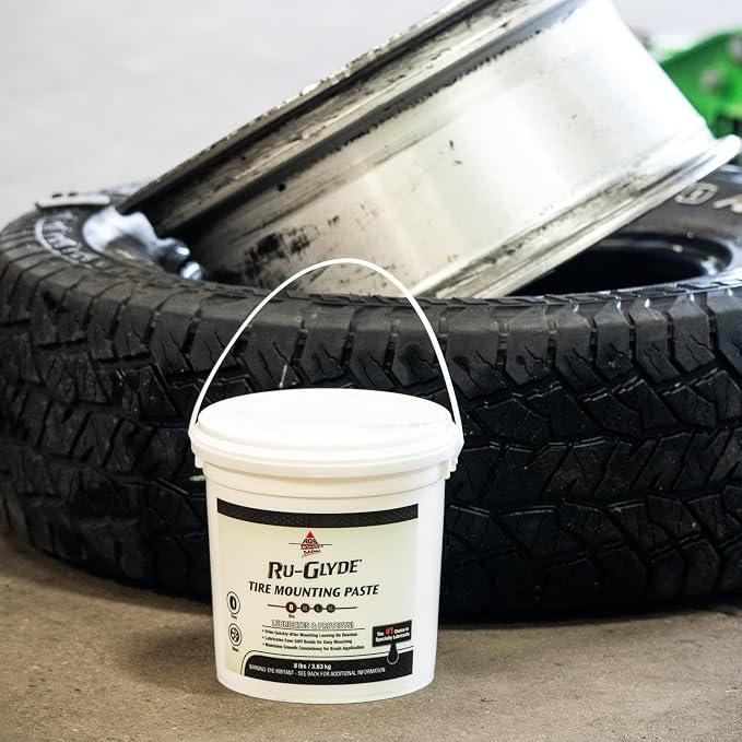 AGS Ru-Glyde Tire Mounting Paste - 8lb Pail - Premium Quality Tire Mounting Lubricant, Ensures Smooth, Efficient Tire Installation - Perfect for Automotive/Industrial Use - Prevents Rim/Tire Damage