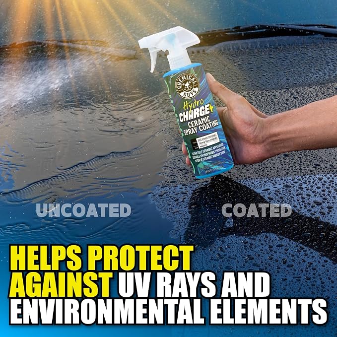 Chemical Guys, HydroCharge Ceramic Spray Coating & Towels Kit, 16 oz, 4 Pc | Ceramic spray coating adds gloss and hydrophobic protection, with three plush Monster microfiber towels