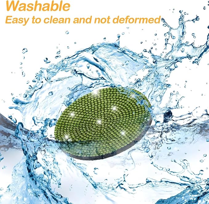 Osilly Bling Car Cup Holder Coaster, Crystal Rhinestone Anti-Slip Insert Coasters, Universal 2.75 Inch Fashion Automotive Cup Mat, Car Interior Accessories Decor Gifts for Women (Yellow/Green, 4PCS)