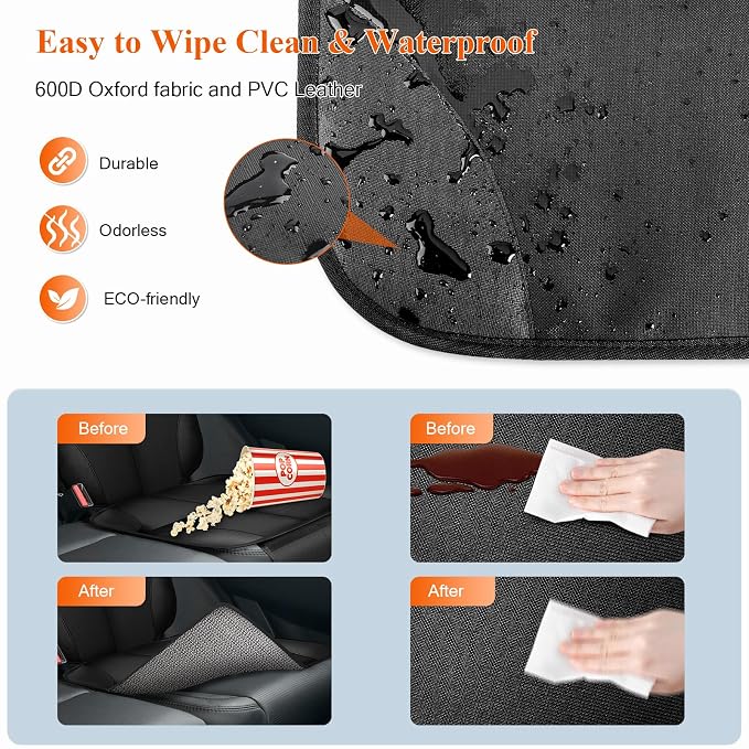 Car Seat Protector for Child Car Seat, 600D Fabric Safe Car Seat Cover with Upgraded Non-Slip Backing, Waterproof Seat Protector Under Baby Car Seat with Thick Padding for Car Back Front Seat