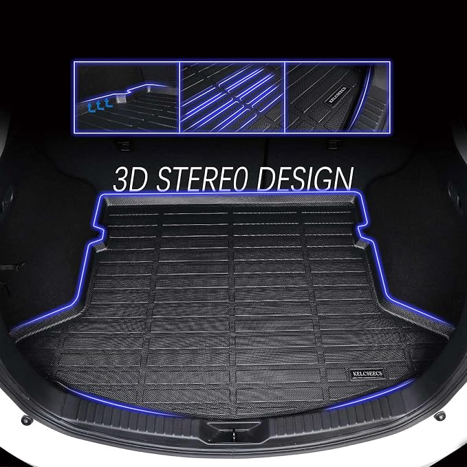 KELCSEECS® Floor Mats & Cargo Liner Custom for 2021-2026 Chevy/Chevrolet Suburban & GMC Yukon XL 8 Seats Bench Seats All Weather Protection TPE Floor Liners Full Set Chevy Suburban Accessories Black