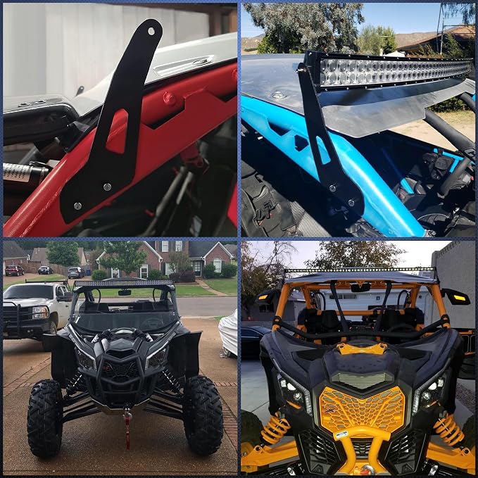 Nilight Light Bar Mounting Brackets for 50 Inch Straight Lights UTV Roof Upper Windshield Compatible with Can-am Maverick X3 MAX DS RS MR Turbo R 2017 2018 2019 2020 2021 2022 2023 2024