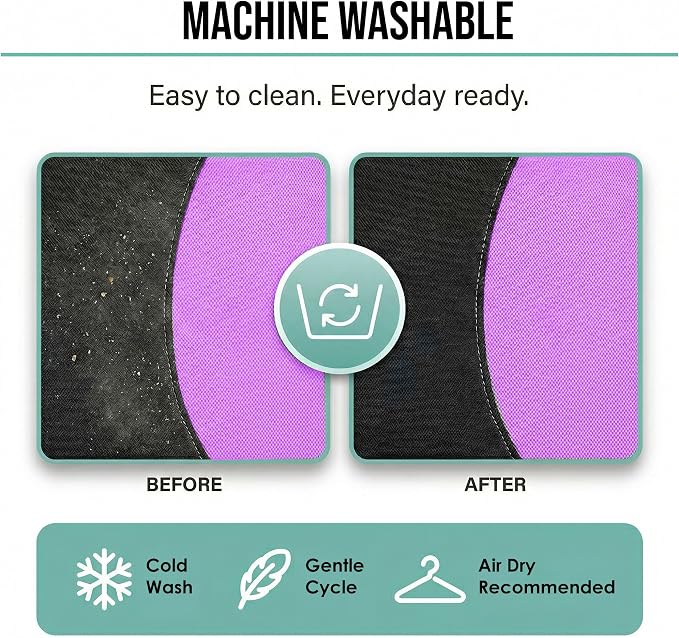 FH Group Car Seat Covers Full Set Cloth - Universal Fit Automotive Seat Covers, Low Back Front Seat Covers, Solid Back Seat Cover, Washable Car Seat Cover for SUV, Sedan and Van Purple