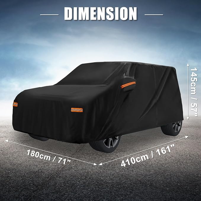 X AUTOHAUX Car Cover for Kia Soul 2009-2025 210D-PU Outdoor Full Car Cover All Weather with Door Zipper for Waterproof Windproof Sun Rain Snow Protection