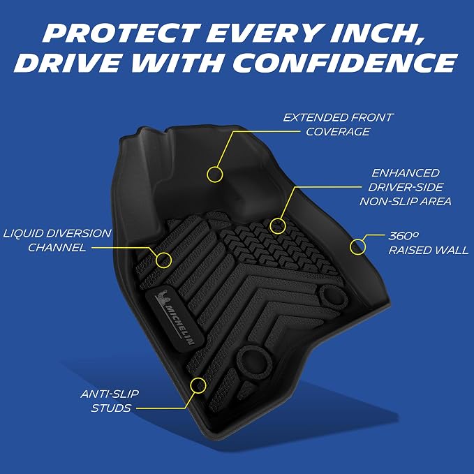 Michelin Vehicle Mats, All-Weather TPE Custom Fit Liner for 2015-2019 Explorer 7 Seats, Premier