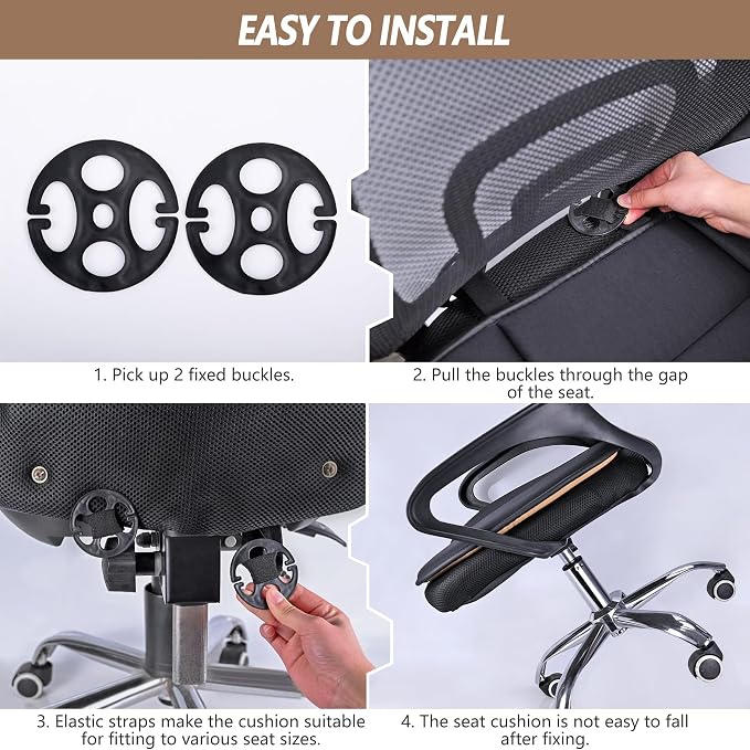 MYFAMIREA 2PCS Car Seat Cushion Pad 1.2" Thick Comfort Seat Protector for Car Driver Seat Office Chair Home Use Memory Foam Seat Cushion with Non Slip Bottom, 20'' x 18.5'', Dark Gray