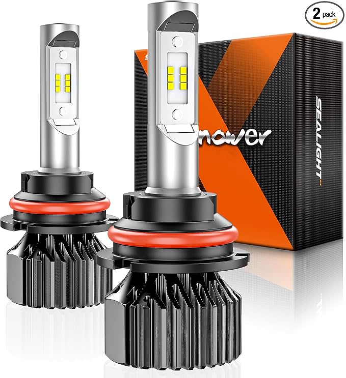 SEALIGHT 9007 Bulbs or 9007/HB5 Light, 72000lm Off-Road Use Bulbs Powersports Light Bulbs, 9007 Driving Light, 6000k White, Plug-N-Play, Pack of 2