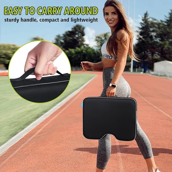 Stadium Seat Cushion for Bleachers, 2-in-1 Reversible Soft & Firm | Bleacher Cushion with Memory & High-Density Foam, Ergonomic Non-Slip Design, Portable for Indoor & Outdoor Sports, Events