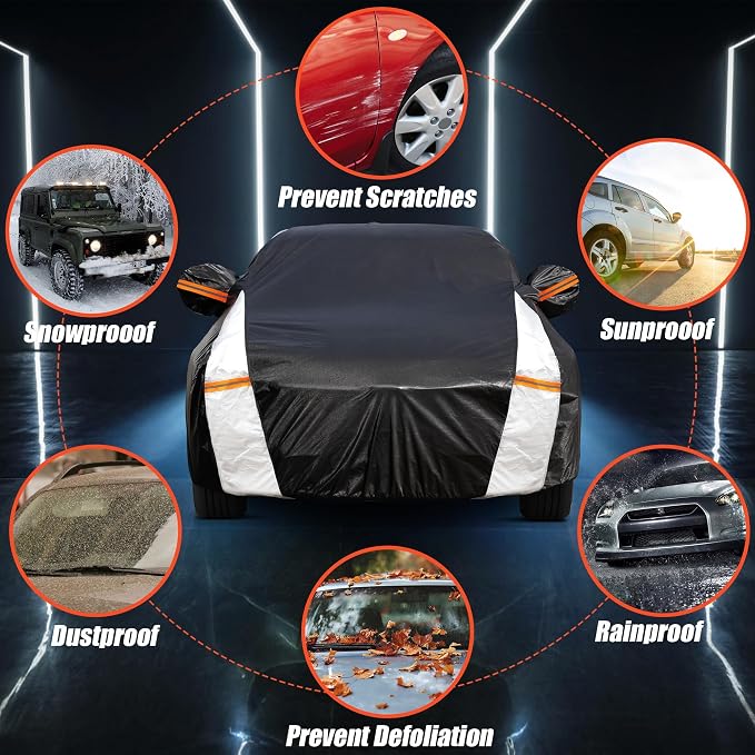 10 Layers Car Cover Custom Fit for Mini Countryman 2015-2026 100% Waterproof All Weather Automobiles, Gift with Towel, Heavy Duty Car Covers for Rain Sun UV Protection with Door Zipper.