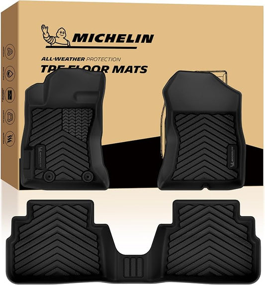 Michelin Vehicle Mats for 2018-2023 Subaru Crosstrek/2017-2023 Impreza | Not Fit Hybrid Models, All-Weather TPE Floor Mats, Liner for Base/Limited/Premium/Sport 1st & 2nd Row, 3PCS, Premier