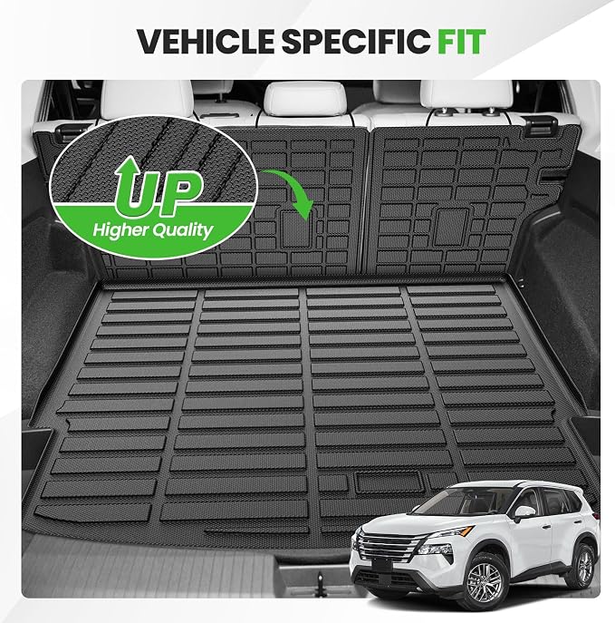 Cartist Cargo Liner for Nissan Rogue 2021-2025 2026 (No Sport Model), All Weather Cargo Mats for Rogue Accessories, Heavy Duty TPE Trunk Mat, Car Accessories