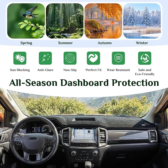 Dash Cover, Anti-Glare, Sun Protection, Dustproof, UV-Proof, Dashboard Covers, Interior Car Accessorie Fit for 2007-2011 to-yota Camry, Black