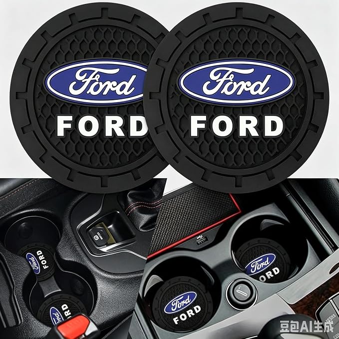 Car Cup Holder Coaster for Ford Universal Non-Slip Cup Holder Insert Coaster Car Interior Accessories,Black 2PCS