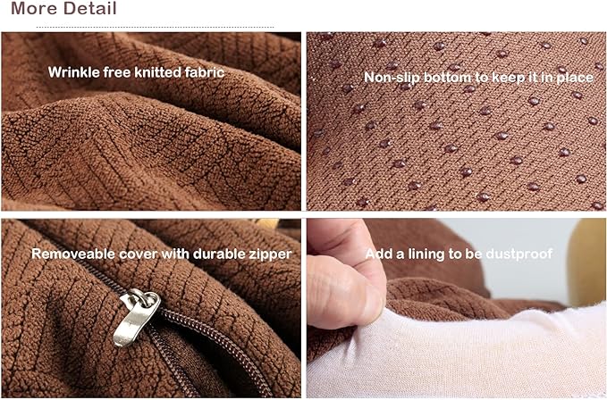Sigmat Recliner Cushion for Elderly with Memory Foam 22x22x3 Inches Large Square Seat Cushion for Recliner Chair, Floor Pillow, Truck Seat Cushion Camel