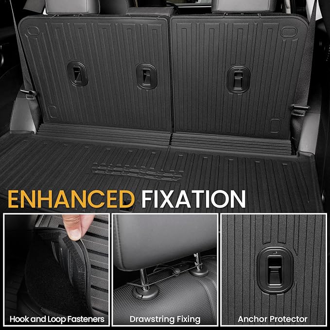 Floor Mats for Hyundai Palisade Gasoline 2026, All Weather Floor Mats Trunk Cargo Liner with Backrest Protectors Accessories, Full Coverage Set (Fit 7/8 Seats)