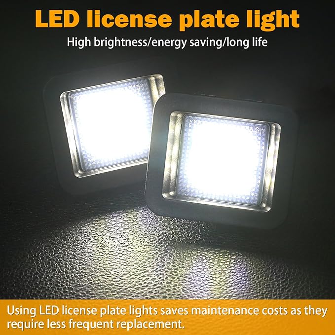 KanSmart LED License Plate Light for Ford F150 Raptor 2015-2022 Smoke Lens | 6000K LED, IP65 waterproof, smoke lens, tag lamp assembly, for 2015-2022 F150 Raptor accessories, rear bumper, plug play