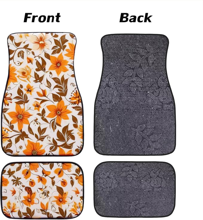 Car Floor Mats Non-Slip Automotive Floor Mats All-Weather Front Rear Car Floor Foot Mat Sets of 4 Pieces Foot Mats Rugs Carpet for Car Trucks SUV Sedans (Fall-03)