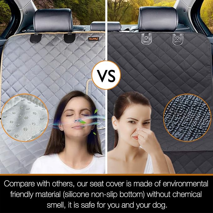 Car Seat Cover Waterproof Back Seat Cover for Kids and Dogs Without Smell Heavy Duty and Nonslip Rear Seat Protector Non Stick Fur Bench Seat Cover for SUV Van Easy to Install Machine Washable