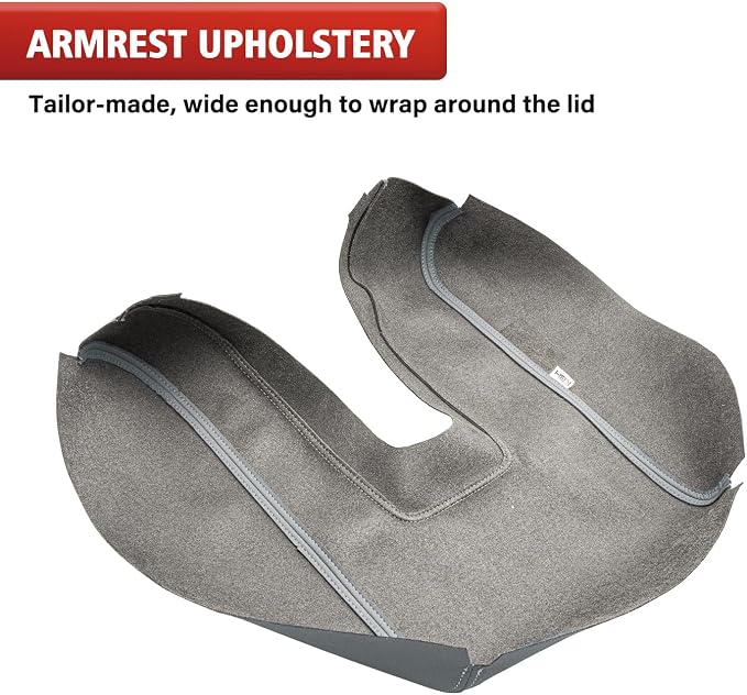KBH Center Console Armrest Cover Replacement for Toyota Tundra 2014-2021 | Leather Part Only, Custom-fit, Console Lid Upholstery, PU Leather, Gray