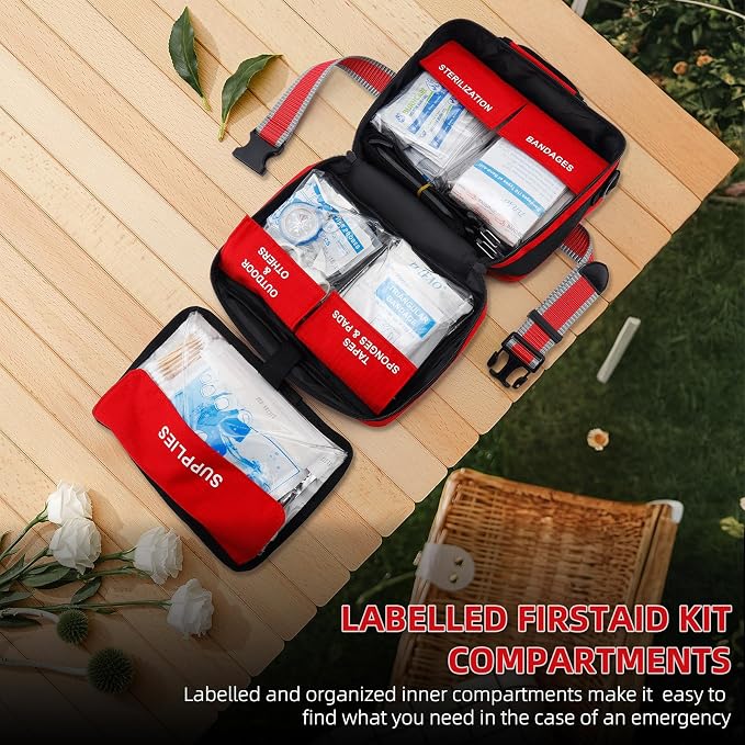 430 Piece Emergency First Aid Kit, Large | Comprehensive Premium, Medical Kits for Home, Car, Camping, Travel, Hiking, Truck, Sports & Outdoor Emergencies