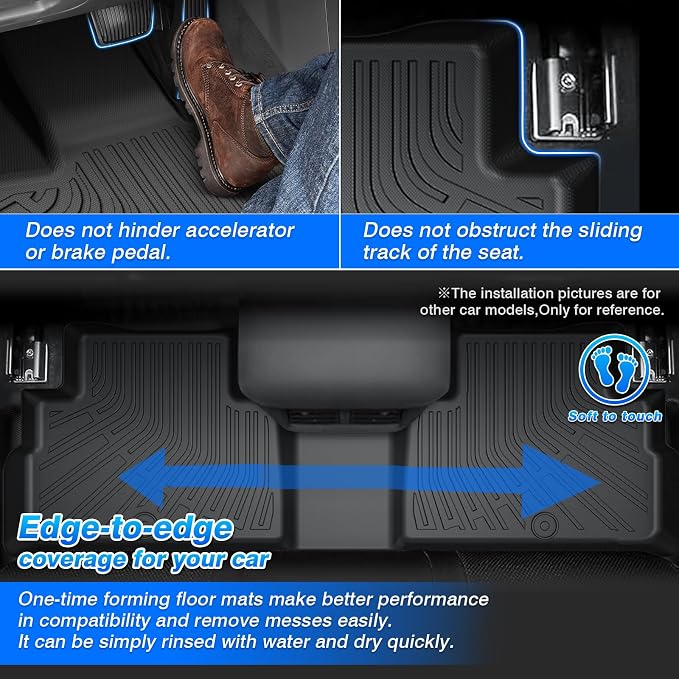 Durango Floor Mats and Cargo Liner w/backrest Mat Fit for Dodge Durango (7-Seater) 2016-2025 2026, All Weather Floor Liner for Durango Accessories Heavy Duty