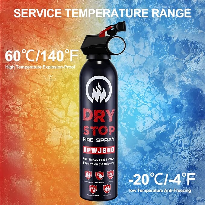 ABC Fire Extinguisher for Home & Vehicle 3Pack Dry Stop Fire Spray for Kitchen | Auto Fire Extinguisher for Truck Vehicle,1.32LB Dry Chemical Powder for Car, Boat, Marine Easy to Use (3 Blue)